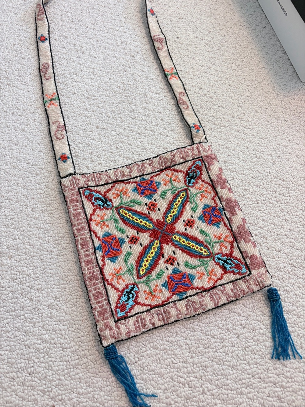 Vintage Christiana Rare Beaded Dragonfly Crossbody Bag Y2K